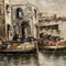 Paseo marítimo de Venecia, años 50, pintura sobre lienzo, enmarcado, Imagen 4
