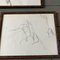 Nude Figures, 1970s, Charcoal Drawings on Paper, Framed, Set of 5 3