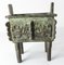 Vaso a forma di Ding in bronzo rituale Verdigris, Cina, XX secolo, Immagine 5