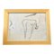 Abstract Nude, 1970s, Pencil & Watercolor on Paper, Framed 1