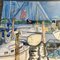 Boats in Harbor, anni '80, Acquarello su carta, Immagine 3