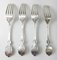 19th Century American Coin Silver Fleur De Lis Pattern Forks by Albert Coles, Set of 4, Image 5