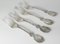 19th Century American Coin Silver Fleur De Lis Pattern Forks by Albert Coles, Set of 4 2