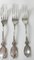 19th Century American Coin Silver Fleur De Lis Pattern Forks by Albert Coles, Set of 4 4