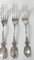 19th Century American Coin Silver Fleur De Lis Pattern Forks by Albert Coles, Set of 4, Image 4