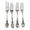 19th Century American Coin Silver Fleur De Lis Pattern Forks by Albert Coles, Set of 4 1