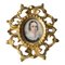 19th Century Miniature Portrait Painting of a Lady in Italian Florentine Giltwood Frame 1