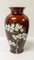 20th Century Japanese Red Ginbari Cloisonne Vases with Flowering Trees by Yamamoto, Set of 2 2
