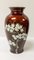 Vases Ginbari Cloisonnés Rouges avec Arbres en Fleurs, Japon, 20ème Siècle par Yamamoto, Set de 2 2