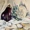 Still Life with Eggplant & Cauliflower, 1970s, Watercolor on Paper 2