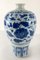 Jarrón Chinoiserie Meiping chino en azul y blanco, siglo XX, Imagen 5