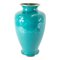Early 20th Century Japanese Turquoise Green Wireless Cloisonne Vase by Ando Jubei 1