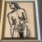 Female Nude Study, 1950s, Charcoal on Paper, Framed, Image 2