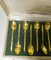 20th Century French Boxed Gold Plated Demitasse Spoons by Frionnet Francois, Set of 12 8