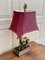 Traditional Horse Lamp with Cranberry Shade 3