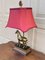 Traditional Horse Lamp with Cranberry Shade 2