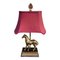 Traditional Horse Lamp with Cranberry Shade 1