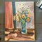 M.Miller, Modernist Still Life with Flowers, 1980s, Painting on Canvas 6