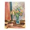 M.Miller, Modernistisches Blumenstillleben, 1980er, Malerei auf Leinwand 1