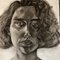 Retrato femenino grande, años 70, carboncillo sobre papel, Imagen 2
