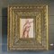 Dibujo de mujer desnuda sepia, años 50, obra de arte en papel, enmarcado, Imagen 4