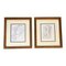 Abstract Compositions, Ink Drawings, 1970s, Framed, Set of 2 1