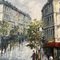 Dore, Paris Street Scene, años 50, pintura sobre lienzo, enmarcado, Imagen 3