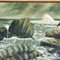 Paesaggio marino roccioso modernista, anni '50, dipinto su tela, con cornice, Immagine 3