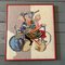 Graciela Rodo Boulanger, Bicyclers, 1970s, Needlepoint Picture, Framed, Image 4