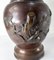 Japanische Meiji Vase aus Bronze mit Kranichen und Vögeln, 19. Jh. 6