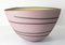 Mid-Century Modern Art Pottery Matte Pink Black Swirl Bowl 4