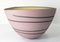 Mid-Century Modern Art Pottery Matte Pink Black Swirl Bowl, Image 4