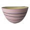 Mid-Century Modern Art Pottery Matte Pink Black Swirl Bowl 1