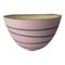 Mid-Century Modern Art Pottery Matte Pink Black Swirl Bowl, Image 1