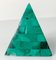 20th Century Decorative Malachite Stone Mineral Pyramid 3