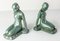 Art Deco Verdigris Patina White Metal Bookends attributed to Frankart, 1930s, Image 2