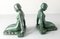 Art Deco Verdigris Patina White Metal Bookends attributed to Frankart, 1930s, Image 4