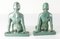 Art Deco Verdigris Patina White Metal Bookends attributed to Frankart, 1930s 5