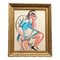 Mujer, años 50, pintura sobre papel, enmarcado, Imagen 1