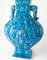 20th Century Chinese Electric Turquoise Blue Moon Flask Vase 8