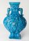 20th Century Chinese Electric Turquoise Blue Moon Flask Vase 13