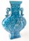 20th Century Chinese Electric Turquoise Blue Moon Flask Vase 9