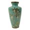 19th Century Japanese Fine Meiji Cloisonne Silver Wire Turquoise Teal Vase 1