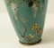 19th Century Japanese Fine Meiji Cloisonne Silver Wire Turquoise Teal Vase, Image 8