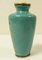 19th Century Japanese Fine Meiji Cloisonne Silver Wire Turquoise Teal Vase, Image 5