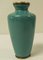 19th Century Japanese Fine Meiji Cloisonne Silver Wire Turquoise Teal Vase, Image 4