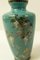 19th Century Japanese Fine Meiji Cloisonne Silver Wire Turquoise Teal Vase, Image 6