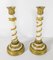 19th Century French Empire Gilt Bronze and White Marble Candlesticks, Set of 2 2