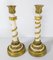 19th Century French Empire Gilt Bronze and White Marble Candlesticks, Set of 2 3