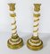 19th Century French Empire Gilt Bronze and White Marble Candlesticks, Set of 2 5